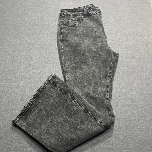 Fashion Nova Forever Stretch Low Rise Flare Jeans Grey Womens Size 16 - Picture 2 of 14